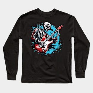 Skeleton Guitar Player - Rock and Roller Graphic Long Sleeve T-Shirt